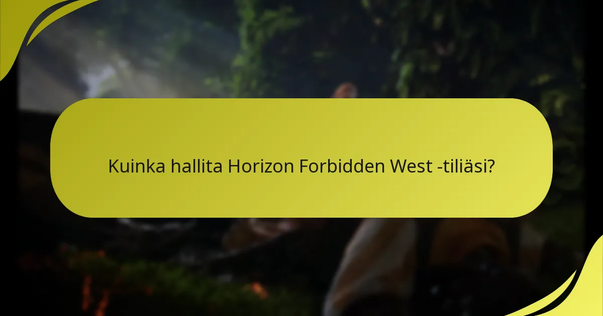 Kuinka hallita Horizon Forbidden West -tiliäsi?